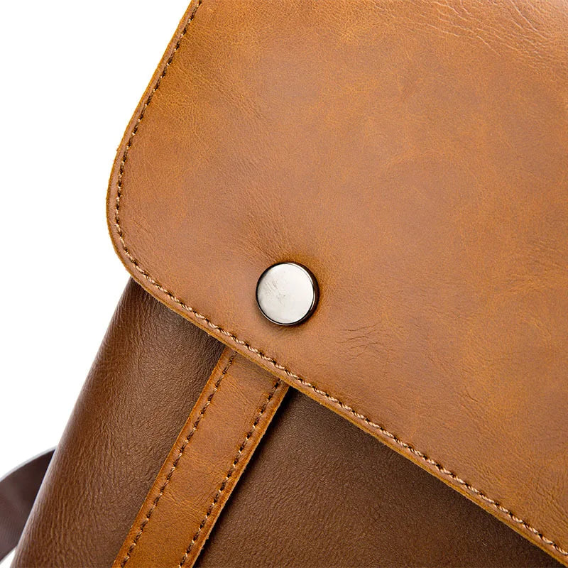 KTX-162707 Large Capacity Waterproof PU Leather Laptop Backpack for Men - Ideal for Travel and Daily Use