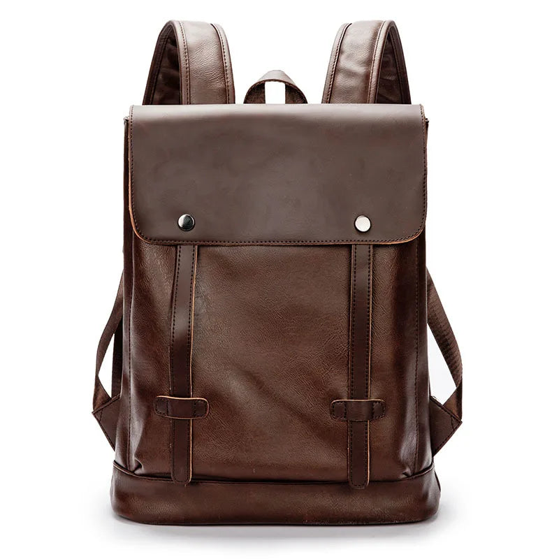 KTX-162707 Large Capacity Waterproof PU Leather Laptop Backpack for Men - Ideal for Travel and Daily Use