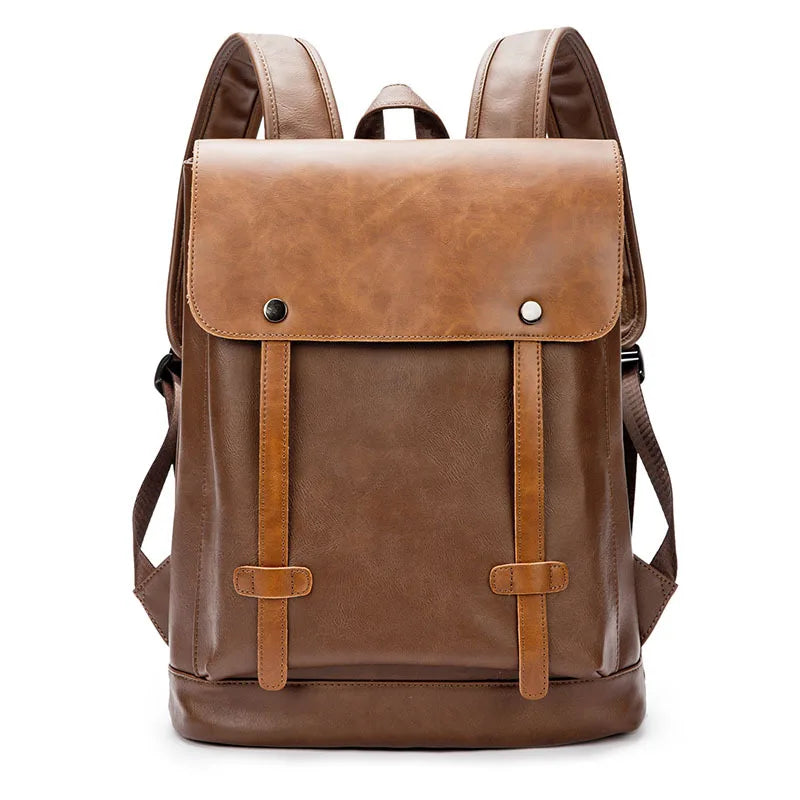 KTX-162707 Large Capacity Waterproof PU Leather Laptop Backpack for Men - Ideal for Travel and Daily Use