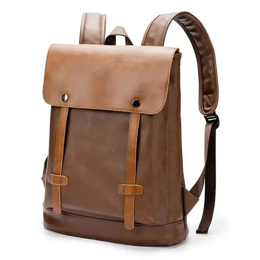 KTX-162707 Large Capacity Waterproof PU Leather Laptop Backpack for Men - Ideal for Travel and Daily Use