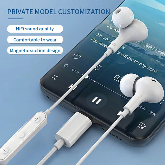 KTX-606483 Digital Stereo Wired Type-C Earphones for iPhone 15 Pro Max and Compatible with Samsung, OnePlus, and Huawei Devices