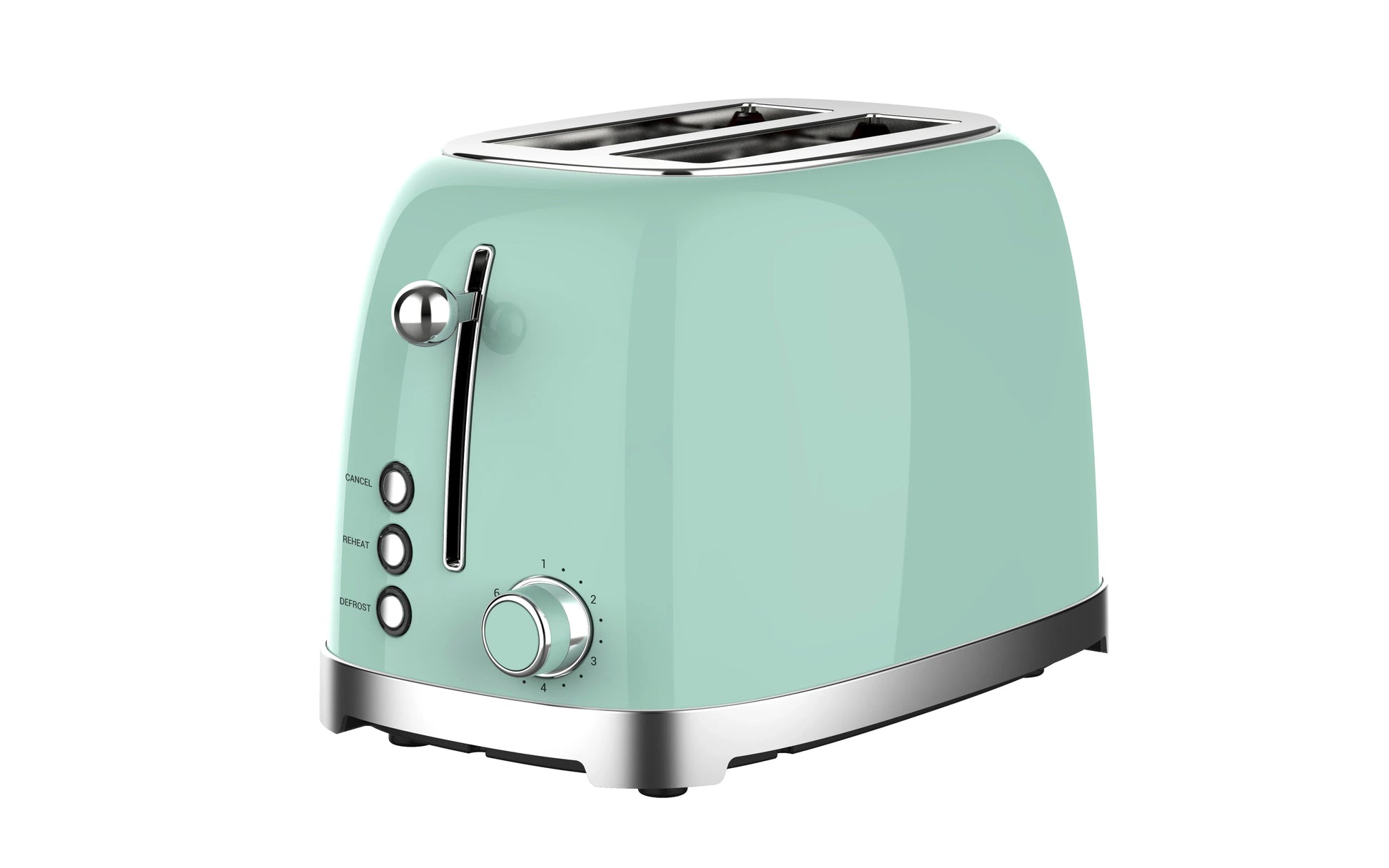 KTX-013203 Retro Wide Slot 2-Slice Stainless Steel Sandwich Toaster