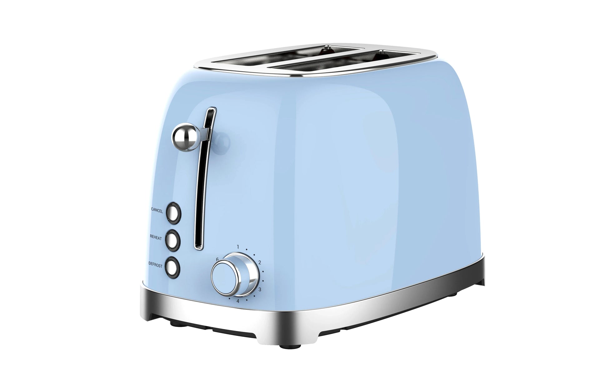 KTX-013203 Retro Wide Slot 2-Slice Stainless Steel Sandwich Toaster
