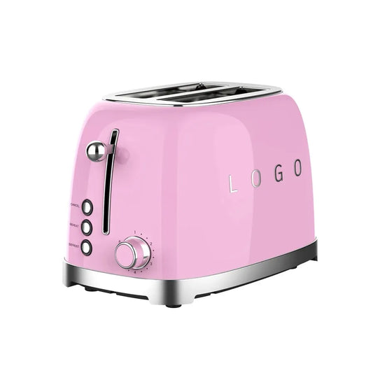 KTX-013203 Retro Wide Slot 2-Slice Stainless Steel Sandwich Toaster