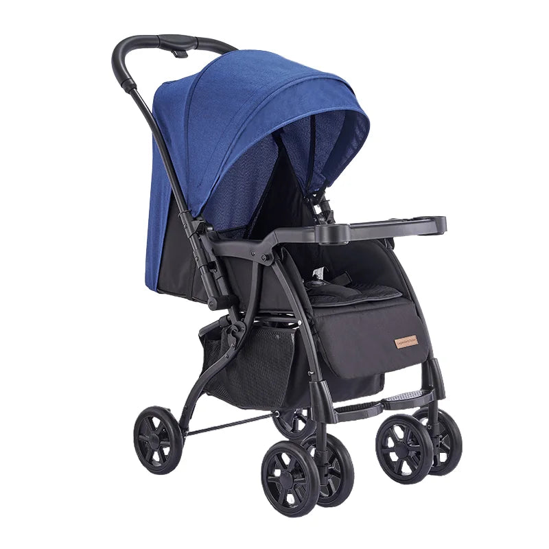 KTX-567251 Foldable Baby Buggy with Iron Frame and 3-Point Safety Harness for Travel Convenience