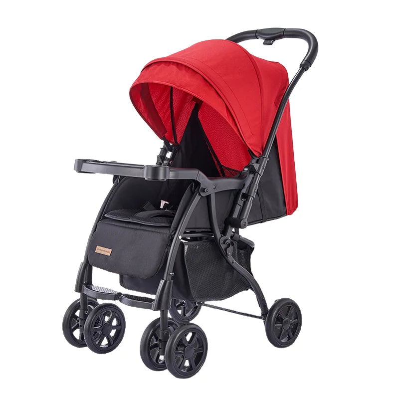 KTX-567251 Foldable Baby Buggy with Iron Frame and 3-Point Safety Harness for Travel Convenience