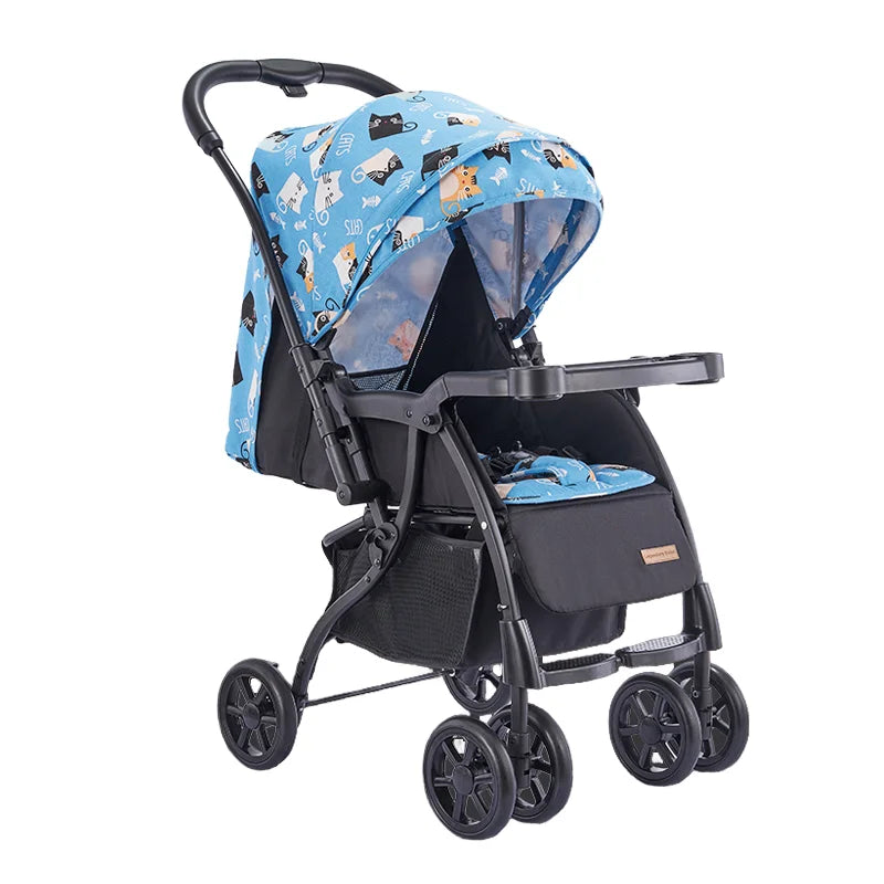 KTX-567251 Foldable Baby Buggy with Iron Frame and 3-Point Safety Harness for Travel Convenience