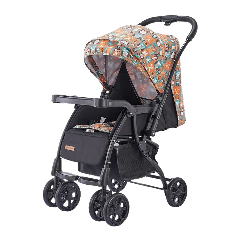 KTX-567251 Foldable Baby Buggy with Iron Frame and 3-Point Safety Harness for Travel Convenience