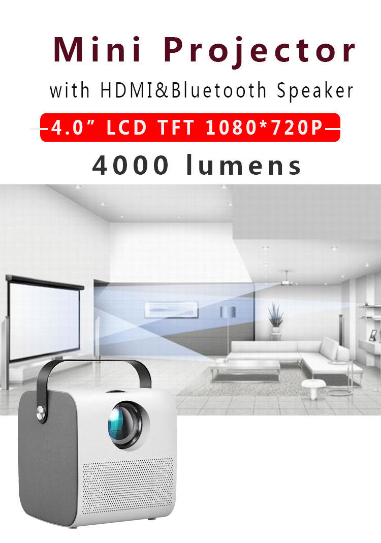 KTX-749843 720P Mini HD Projector with Multiple Inputs and Manual Adjustment