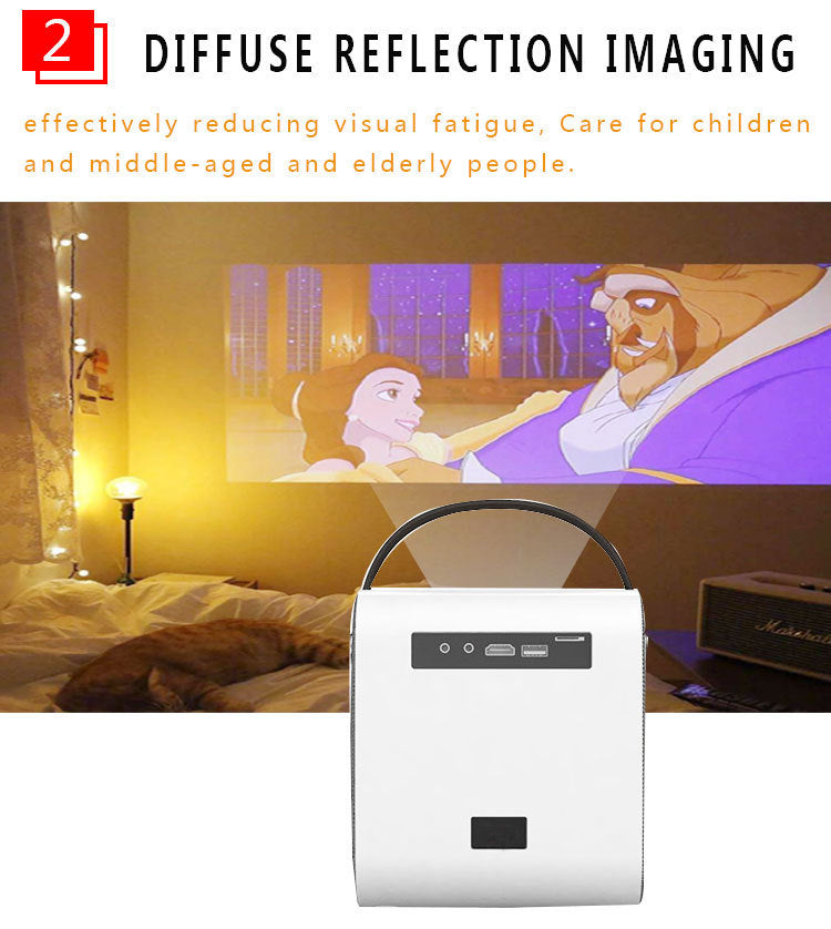 KTX-749843 720P Mini HD Projector with Multiple Inputs and Manual Adjustment