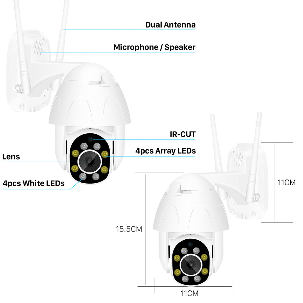 KTX-641171 Weatherproof Surveillance Camera for Outdoor Security and Graffiti Protection