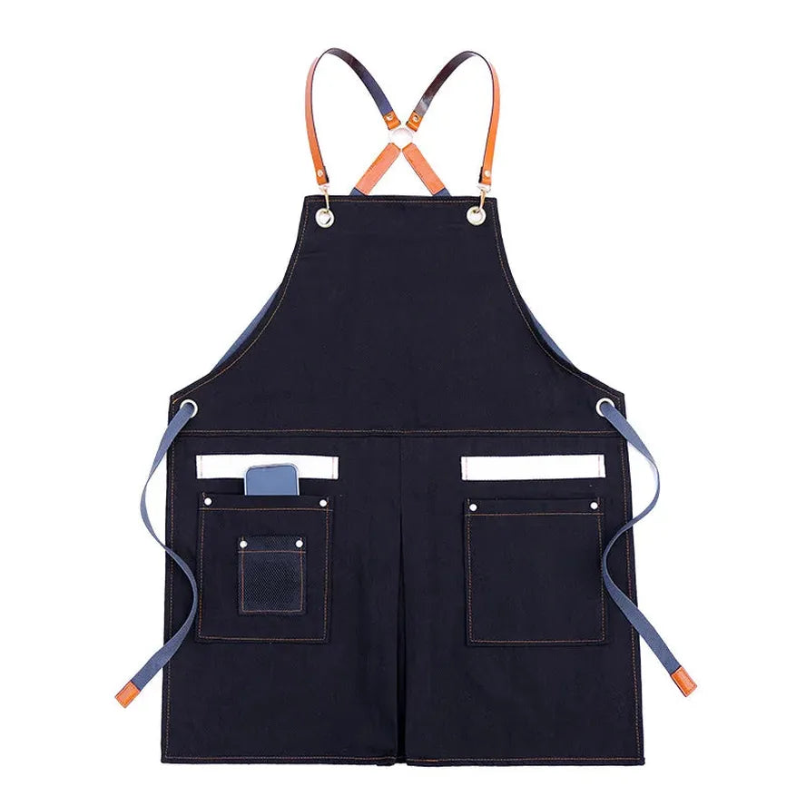 KTX-258515 Sleeveless Cowboy Apron for Home and Work - Eco-Friendly Fabric, Multiple Colours Available