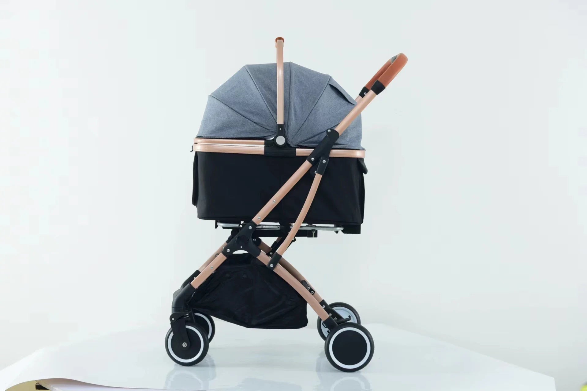 JMT-208010 Foldable 2-in-1 Luxury Pet Stroller with 4 Wheels and One-Handed Fold Mechanism