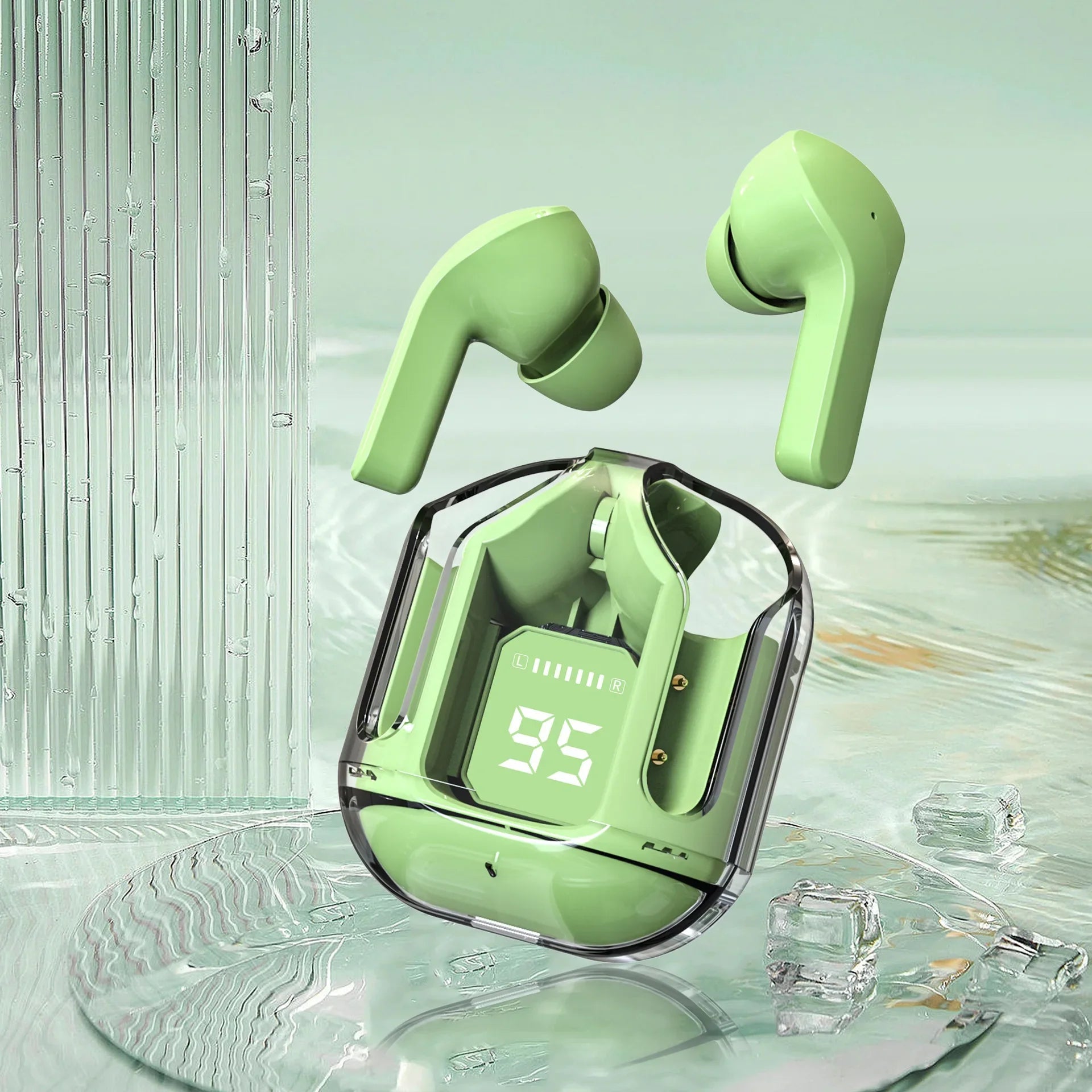 KTX-493779 Wireless Bluetooth In-Ear Headset with LED Display and Transparent Design