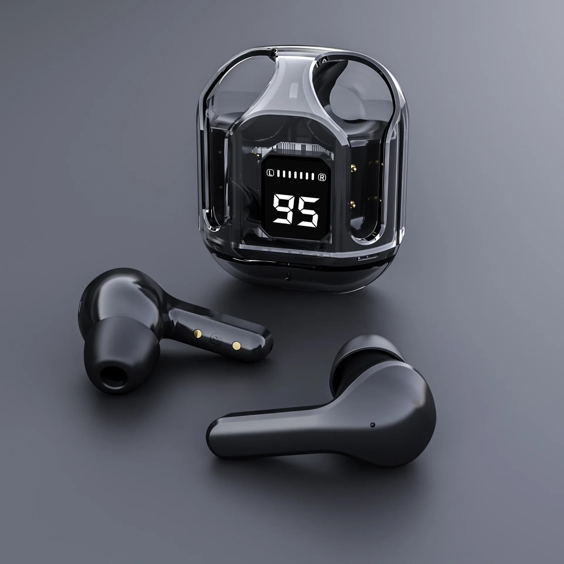 KTX-493779 Wireless Bluetooth In-Ear Headset with LED Display and Transparent Design