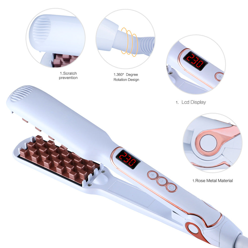 JMT-209354 Tourmaline Ceramic Fluffy Hair Straightener with Temperature Control for Wet and Dry Hair
