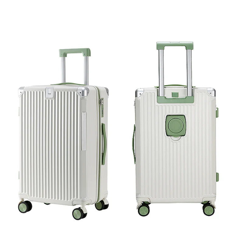 KTX-023891 Emerald Green 20 Inch Small Travel Suitcase Set with Extra Large Wheels - 3 Piece Luggage Set