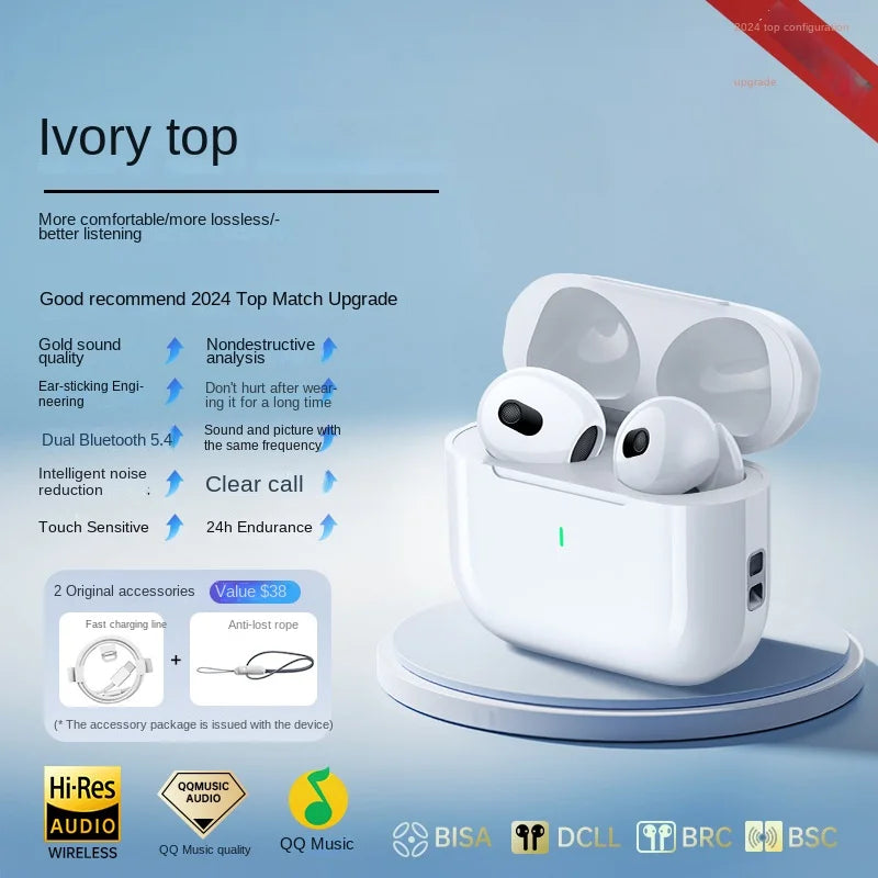 KTX-164947 High-Quality Semi-In-Ear TWS Bluetooth Headset with LED and Universal Stereo Sound
