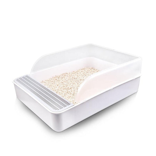 JMT-216330 Semi-Enclosed Cat Litter Box with Easy Access Door and Privacy Design