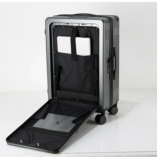 KTX-635283 Lightweight Rotating Suitcase with Stylish Wide Pull Bar for Travel