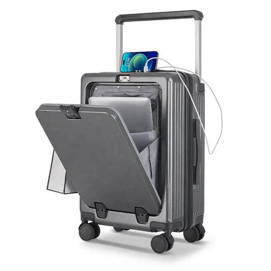 KTX-635283 Lightweight Rotating Suitcase with Stylish Wide Pull Bar for Travel