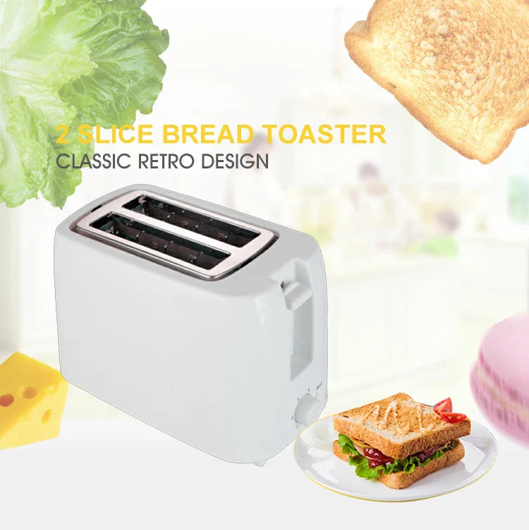 KTX-699027 Custom Electric Bread Toaster - 750W, Dual Slice, Compact Design for Efficient Toasting
