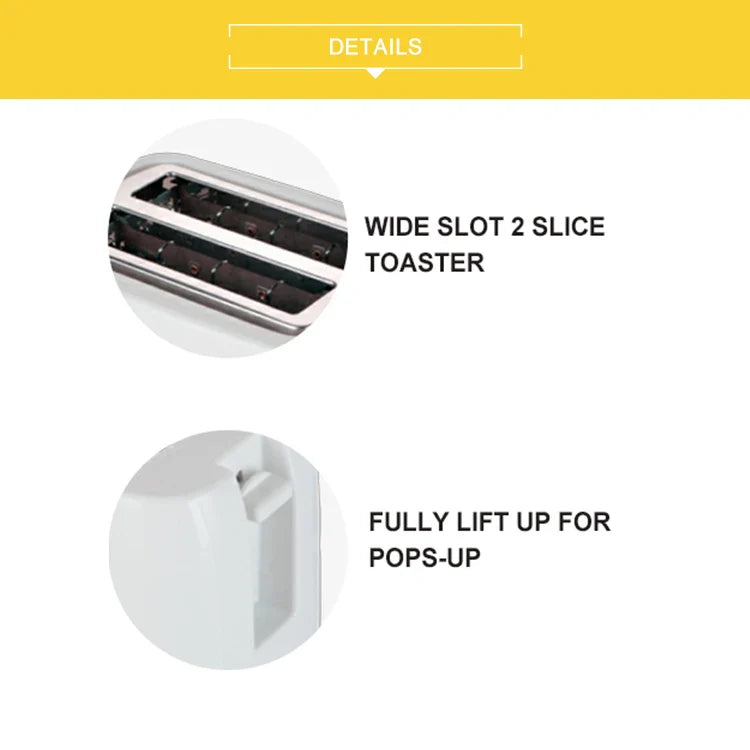 KTX-699027 Custom Electric Bread Toaster - 750W, Dual Slice, Compact Design for Efficient Toasting