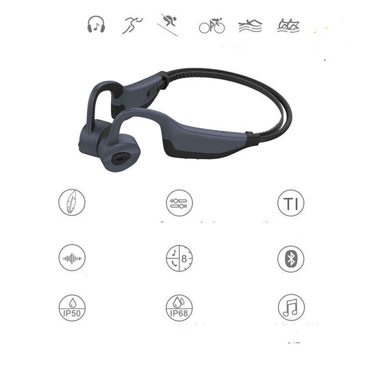 KTX-066515 Waterproof Bone Conduction Bluetooth Headset with 4-16GB Memory and 10m Range