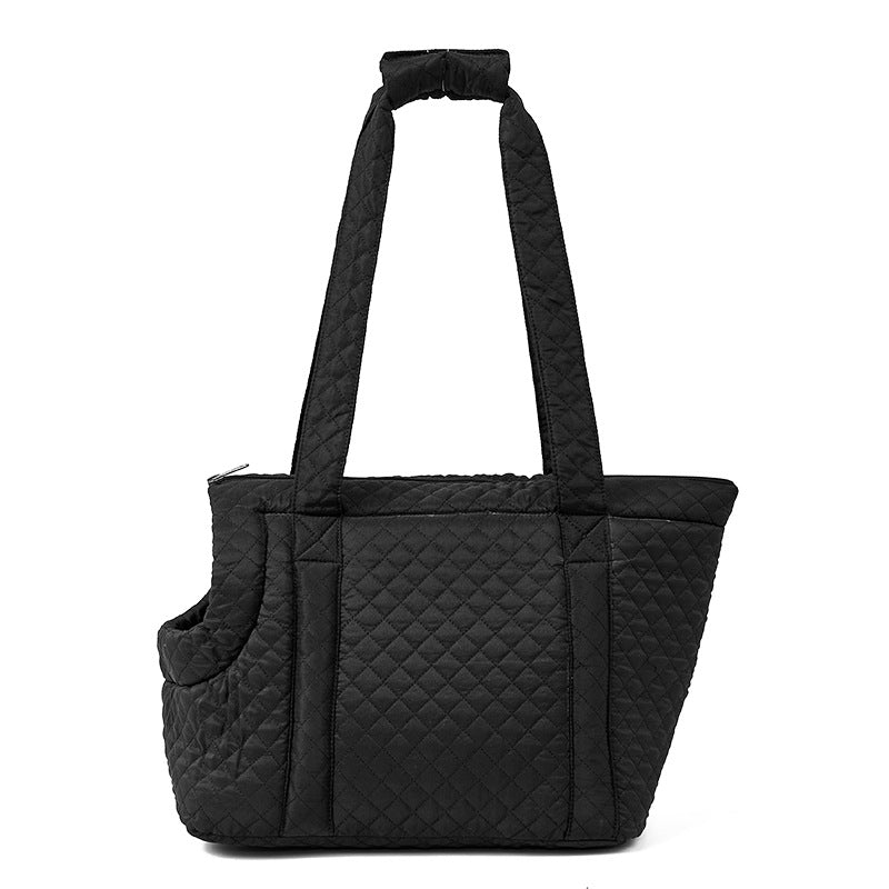 JMT-218506 Korean Style Quilted Pet Carrier Bag for Cats and Small Animals - Portable and Stylish Travel Design