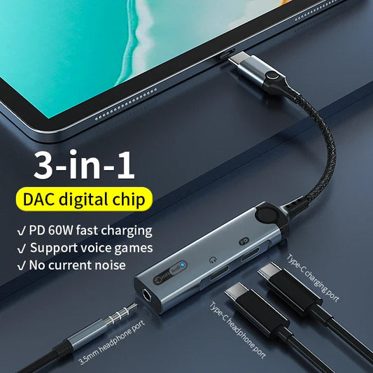 KTX-134227 Type C to 3.5mm Audio Adapter for iPhone 15 – Type-C Earphone and Microphone Connector