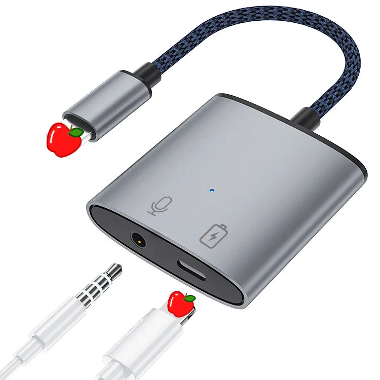 KTX-735251 Live Streaming Audio Adapter for iPhone and Android with Earphone Jack Splitter