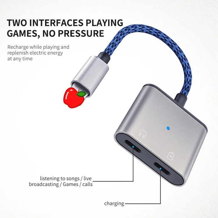 KTX-735251 Live Streaming Audio Adapter for iPhone and Android with Earphone Jack Splitter