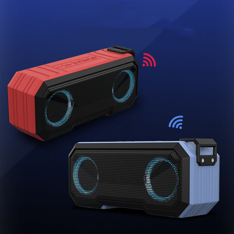 KTX-674899 Waterproof Colorful Luminous Outdoor Bluetooth Speaker with Dual Speakers and Power Bank Function