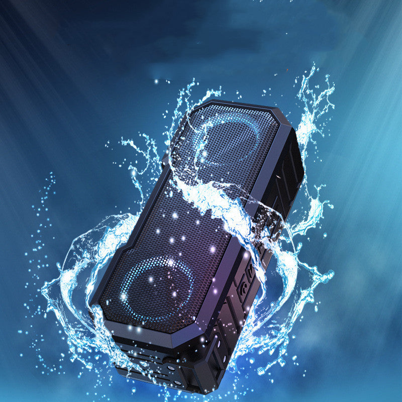 KTX-674899 Waterproof Colorful Luminous Outdoor Bluetooth Speaker with Dual Speakers and Power Bank Function