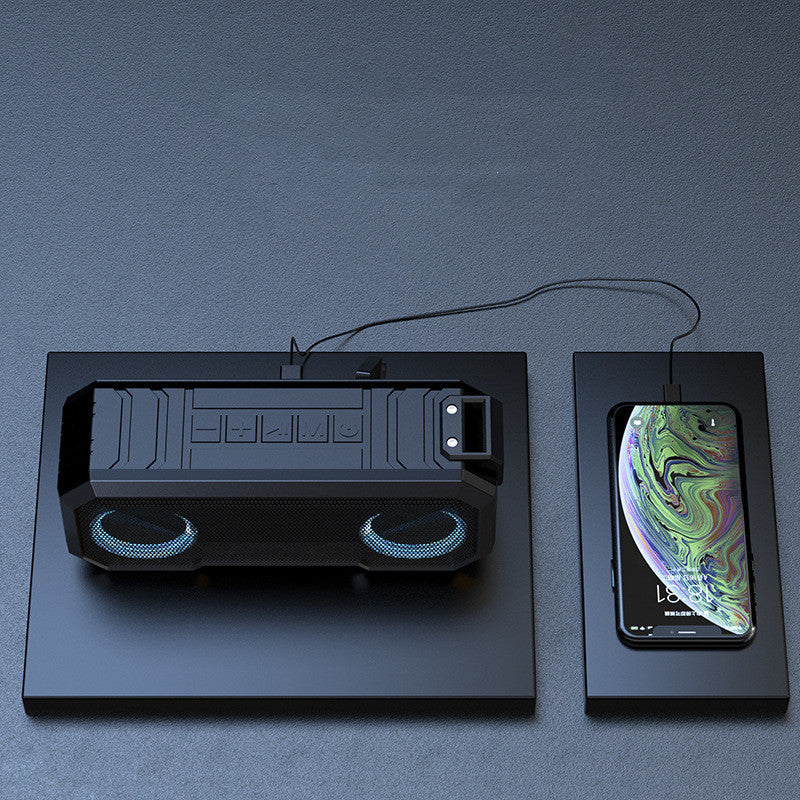 KTX-674899 Waterproof Colorful Luminous Outdoor Bluetooth Speaker with Dual Speakers and Power Bank Function