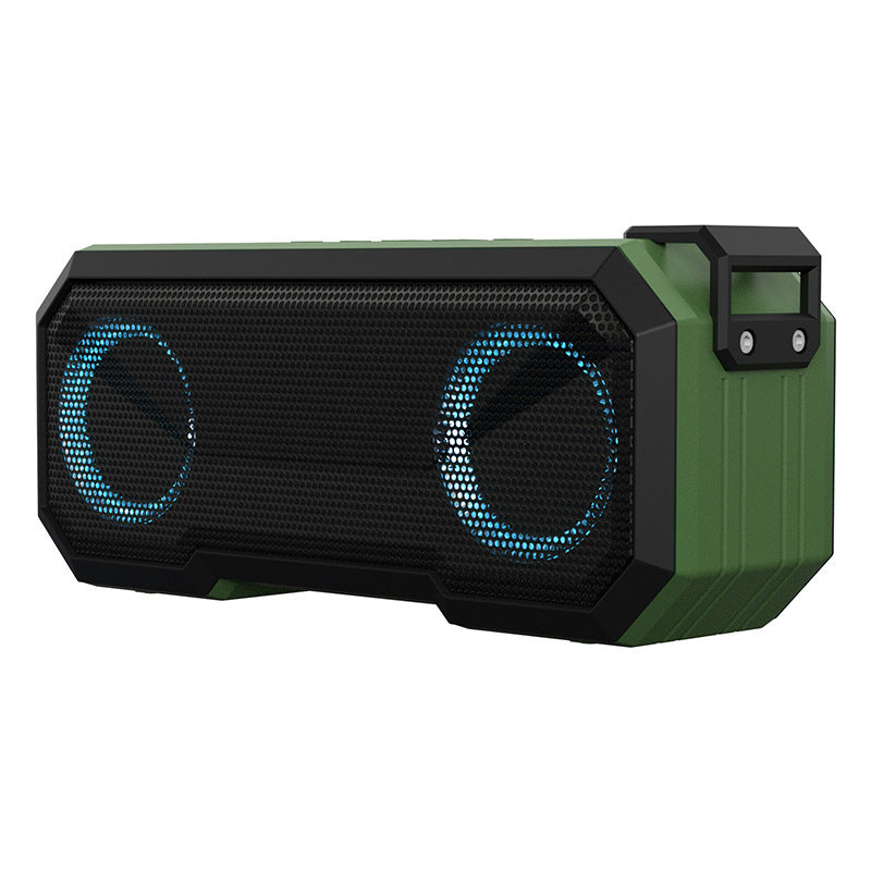 KTX-674899 Waterproof Colorful Luminous Outdoor Bluetooth Speaker with Dual Speakers and Power Bank Function