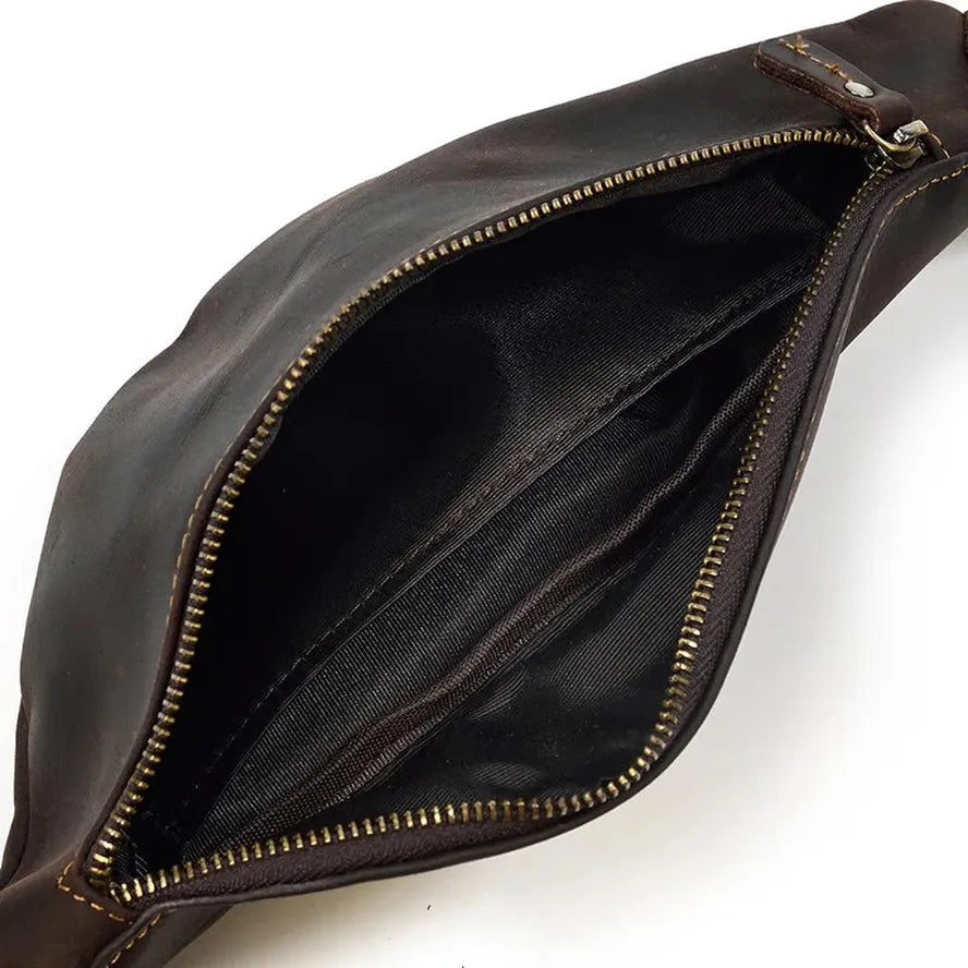 KTX-615507 Retro Genuine Leather Multifunctional Waist Bag for Men - Waterproof Chest Pack in Various Colours