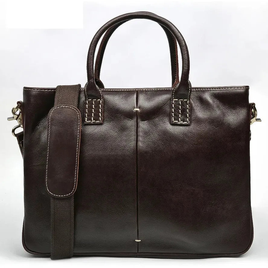 KTX-106067 Luxury Vintage Leather 14 Inch Laptop Bag for Men, Messenger Briefcase Ideal for Business Use