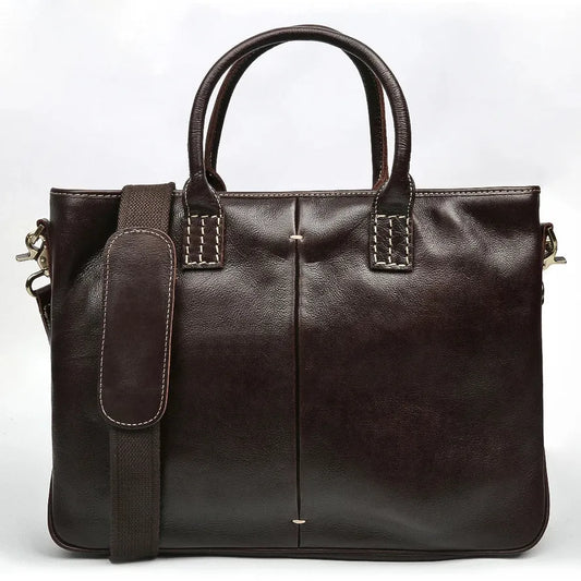 KTX-106067 Luxury Vintage Leather 14 Inch Laptop Bag for Men, Messenger Briefcase Ideal for Business Use