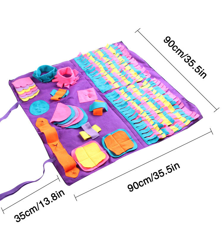 JMT-224330 Pet Training Sniffing Mat with Detachable Design for Dogs - Soft, Colorful Activity Pad for Stress Relief and Learning