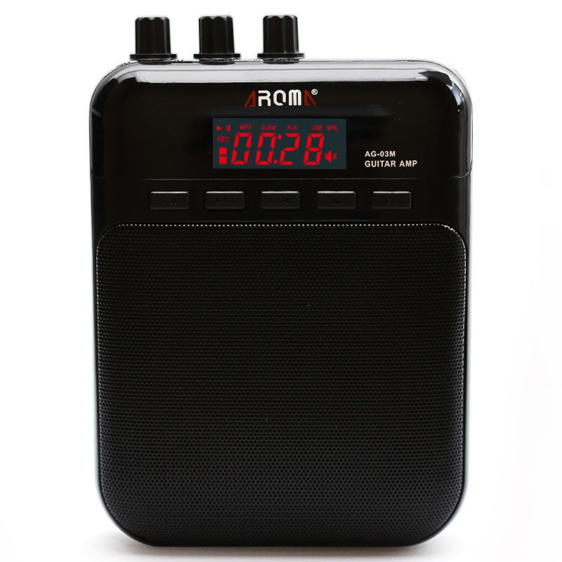 KTX-365331 Rechargeable Mini Speaker with Guitar Volume and Pitch Control, Microphone Input, and Music Playback Function