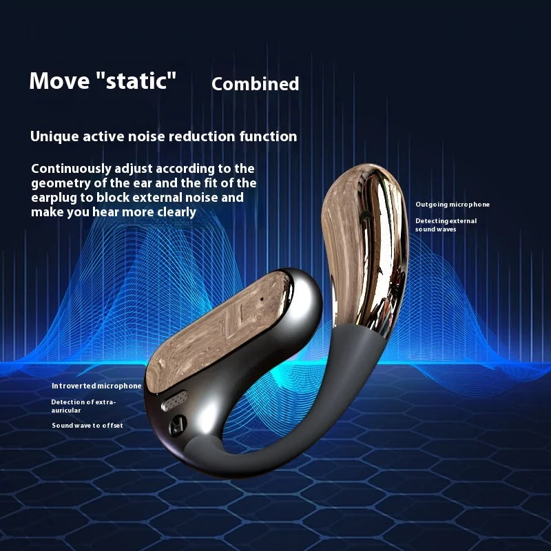 KTX-706195 Wireless Bluetooth Headset with LED Display and Intelligent Non-Ear Hanging Design for Running