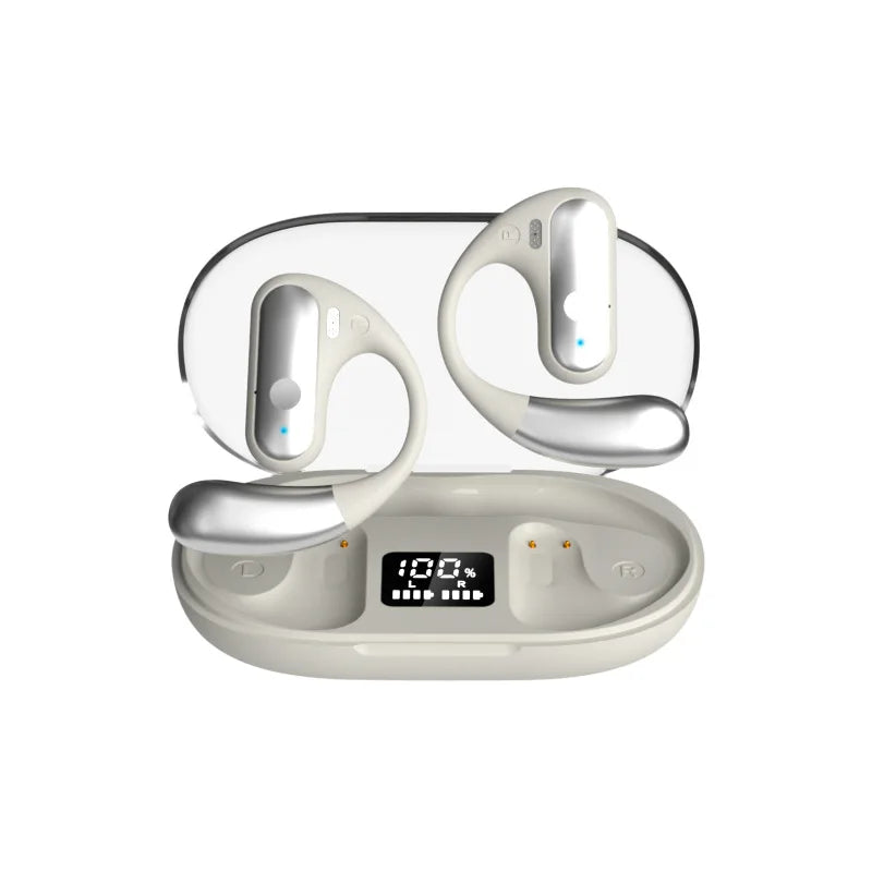 KTX-706195 Wireless Bluetooth Headset with LED Display and Intelligent Non-Ear Hanging Design for Running