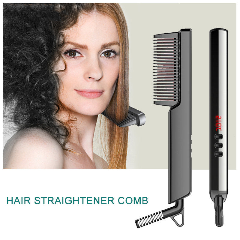 KTX-500947 LED Display Anion Hair Straightening Comb for Wet & Dry Hair with Adjustable Temperature