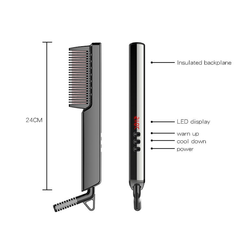KTX-500947 LED Display Anion Hair Straightening Comb for Wet & Dry Hair with Adjustable Temperature