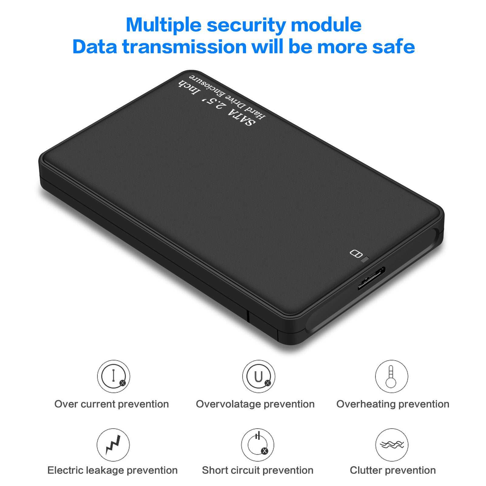 KTX-887507 2.5 Inch USB 3.0 External Hard Drive Enclosure for SATA SSD and Mechanical Drives, Supports Up to 2TB