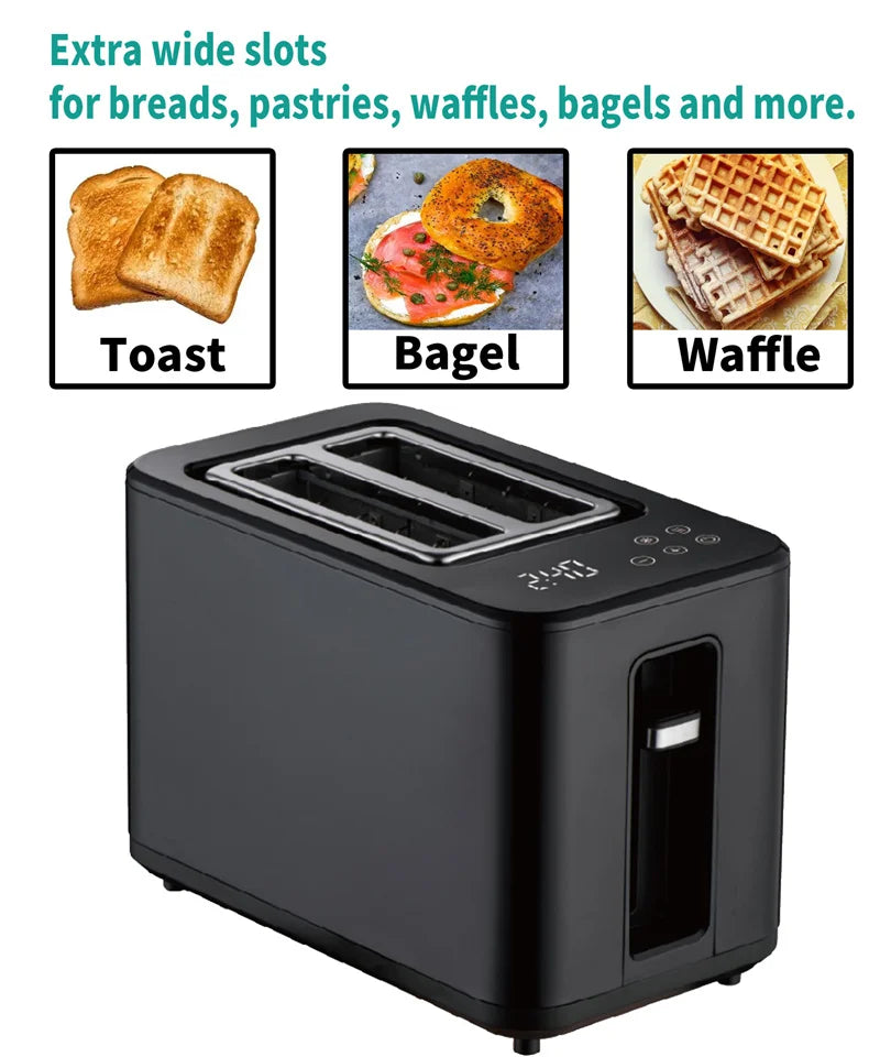 KTX-929555 Large White Toaster Oven with Touch Screen Timer for 2 Slices of Bread