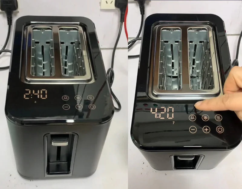 KTX-929555 Large White Toaster Oven with Touch Screen Timer for 2 Slices of Bread
