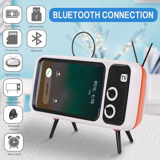 KTX-563091 Retro TV-Shaped Bluetooth Speaker with Hands-Free Calling and USB Charging, Portable Design for Outdoor and Home Use