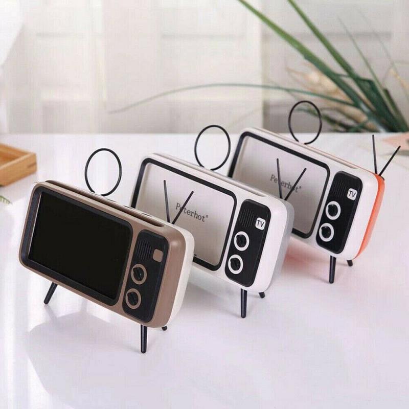 KTX-563091 Retro TV-Shaped Bluetooth Speaker with Hands-Free Calling and USB Charging, Portable Design for Outdoor and Home Use